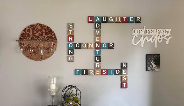 DIY Scrabble Wall Art with Colors