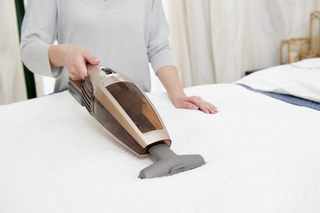 Vacuuming the entire bed