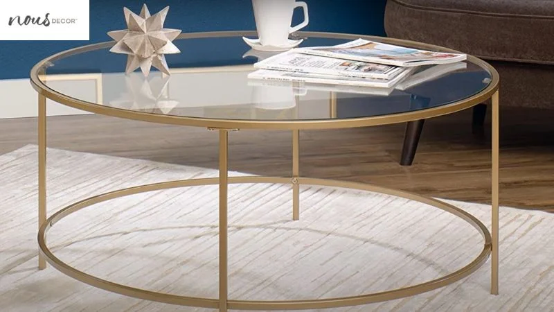Contemporary Coffee Table Glass Top Surface 