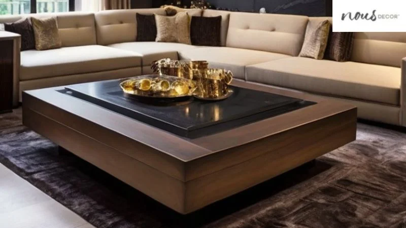 Large rectangular coffee table for luxury lounge layout