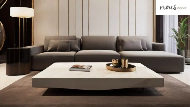 Large rectangular coffee table improve flow lounge