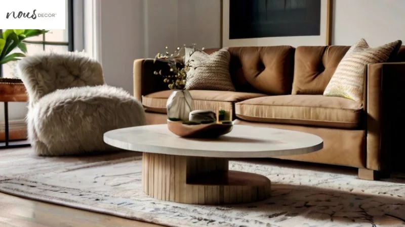 Modern Round Coffee Table in Boho Chic Lounge