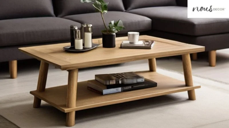 Oak wood Rectangular Modern Coffee table 