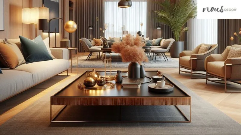 Rectangular Modern Coffee Table for Luxury Lounge 