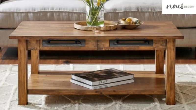 Rectangular Rustic Coffee Table Advantages in Lounge 