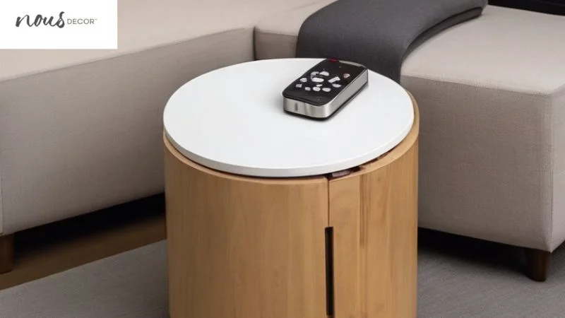 Remote Control Can Place in Round Side Coffee Table 