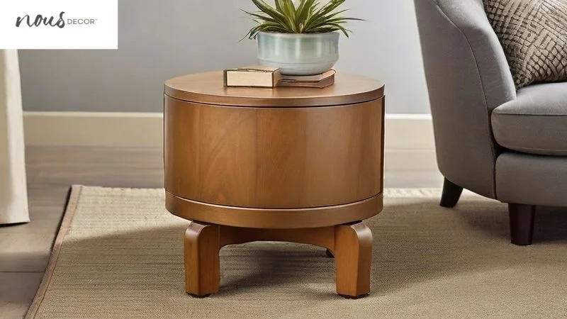 Round Side Table With Storage In Lounge