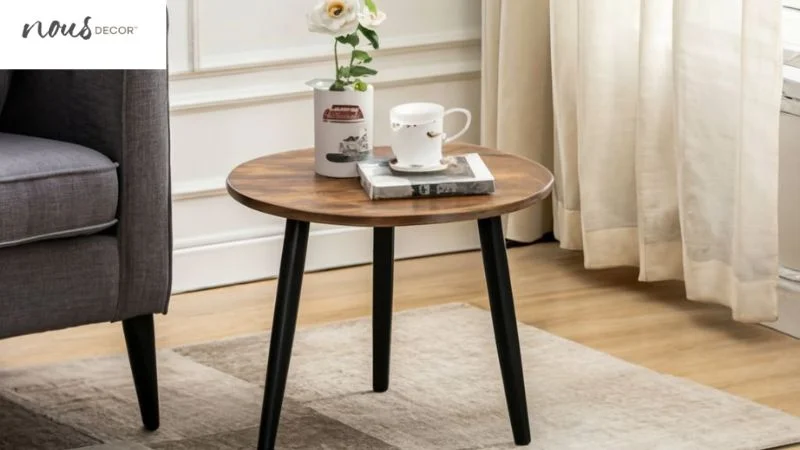 Small Round Side Coffee Table With Storage made by Metal 
