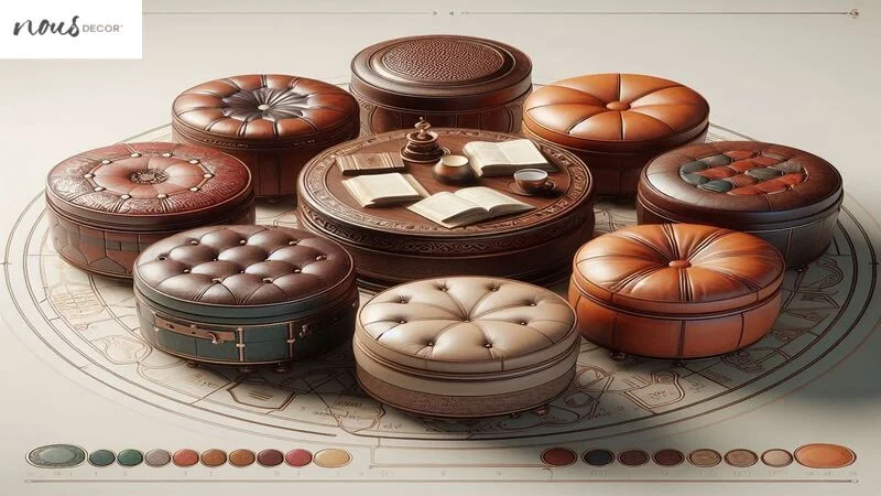 Style and type of round coffee table ottomans 