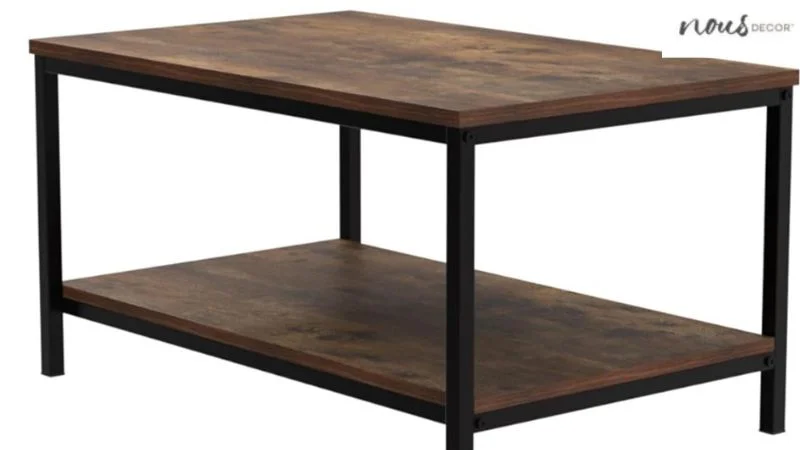 ZenStyle Industrial Coffee Table with Storage 