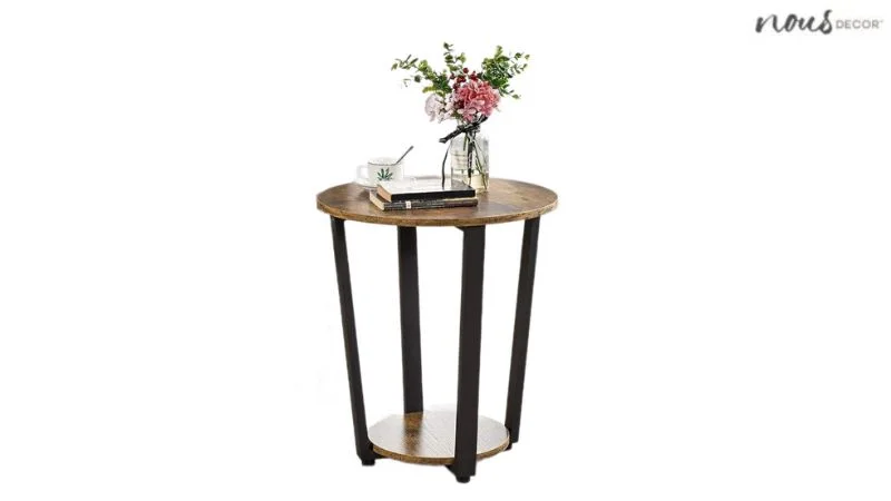 Yaheetech Industrial Small Round End Side Table 