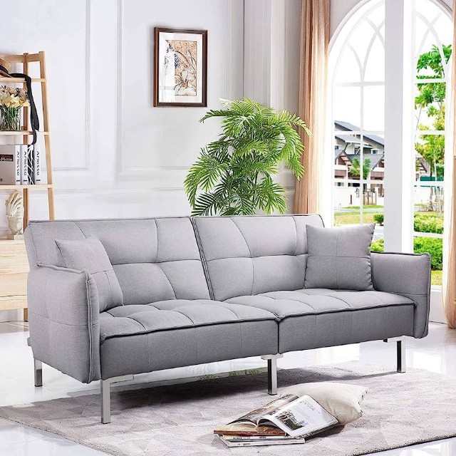 Yaheetech Futon Sofa Bed Convertible Sofa Couch Sleeper
