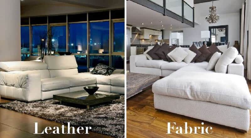leather vs fabric sofa kids