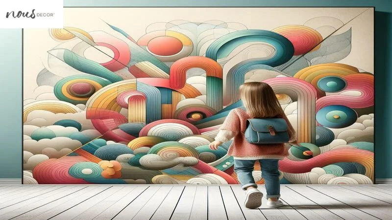 Kid abstract colorful wall art 