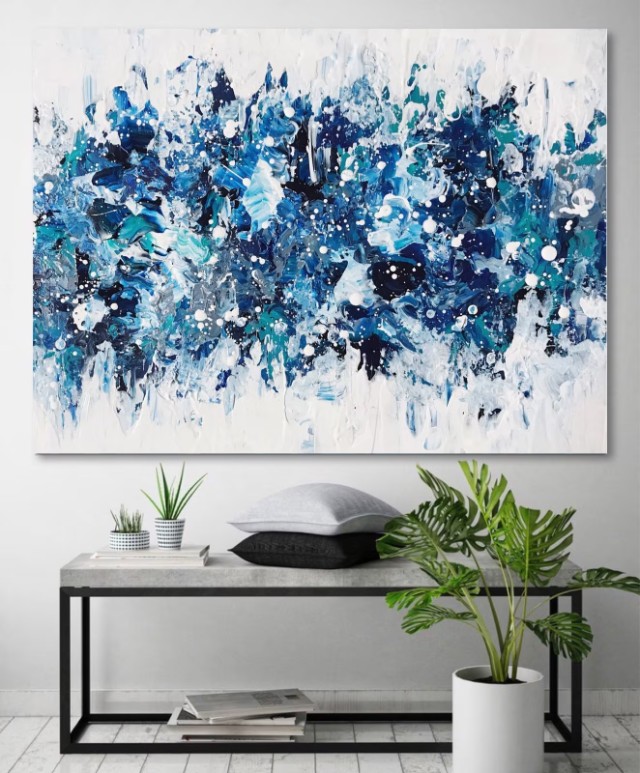 Blue abstract wall art