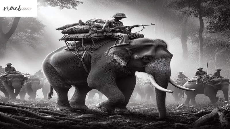 Elephant Transporting Soldiers