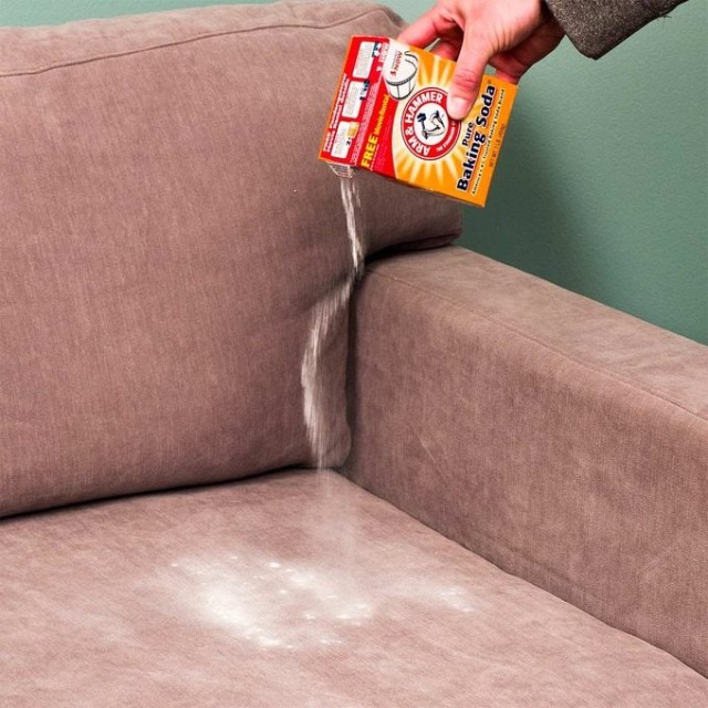 Sprinkle Baking Soda On The Fabric