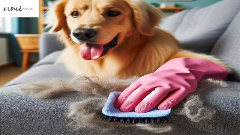 Use glove to clean dog hair 