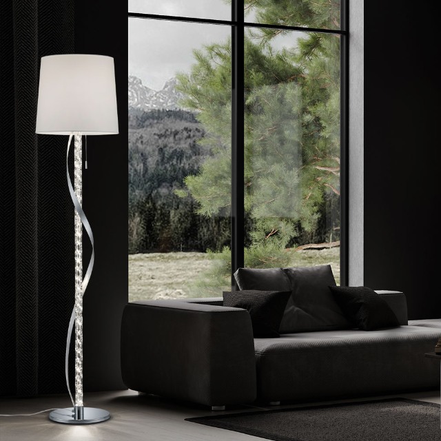 A glossy chrome floor lamp would be perfect
