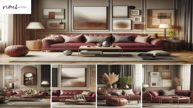 How To Decorate Around a Burgundy Leather Sofa