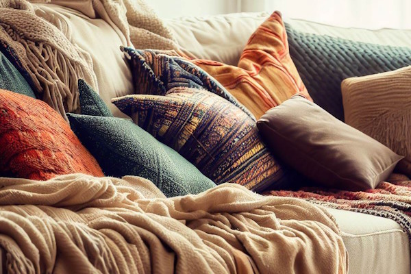 How To Dress A Sofa With Throws And Cushions