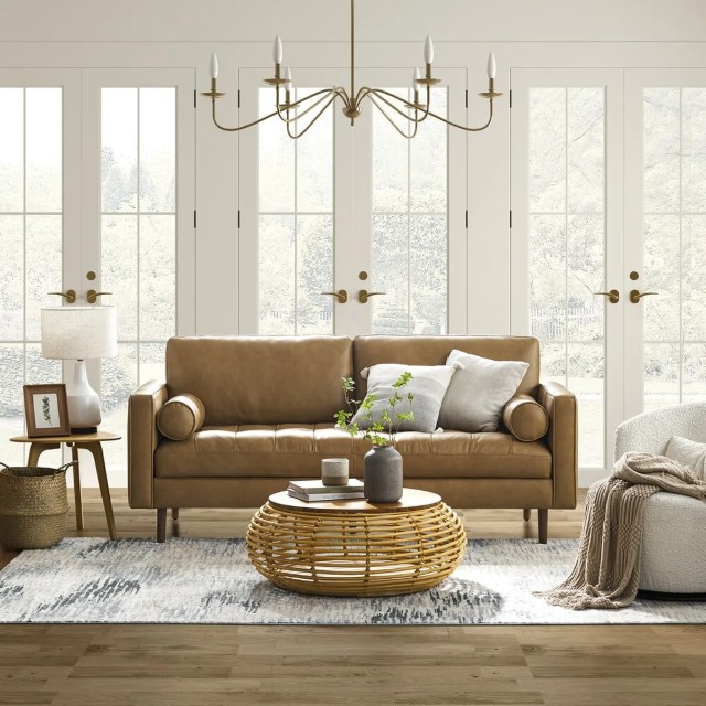 Brown-colored Loveseat