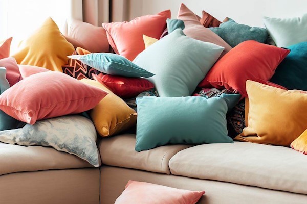 decorating with pillows on sofa