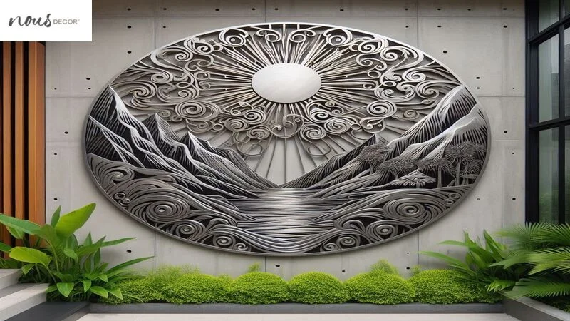 Outdoor metal wall art