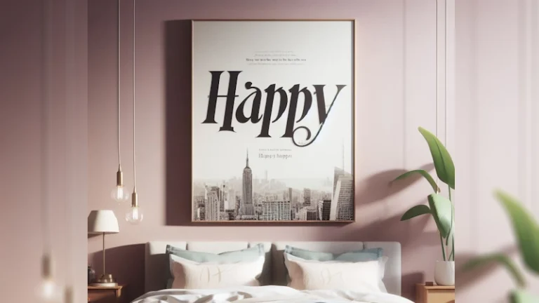 Joyful Happy Word Art For bedroom