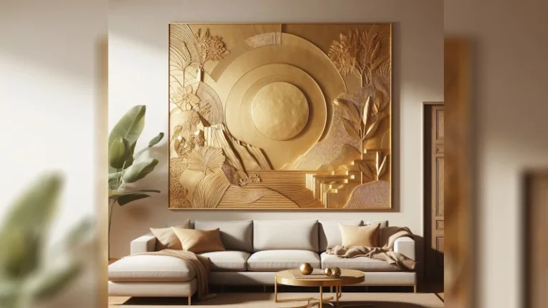 Plaster Wall Decor Gold