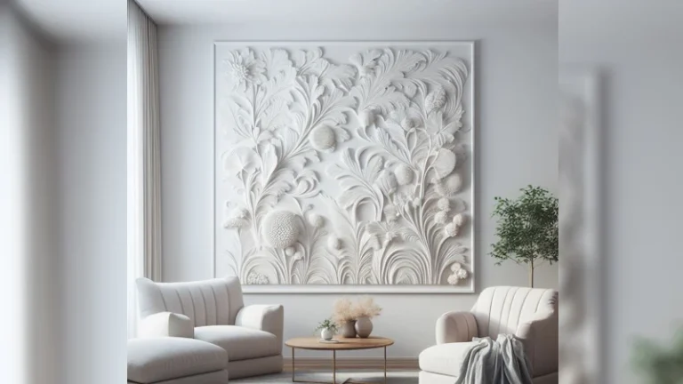 White Plaster Wall Art Large