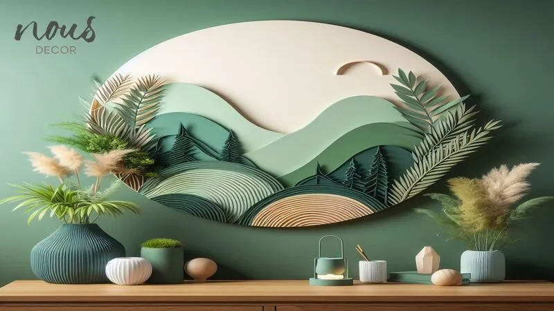 Green wall art decor for Bedroom

