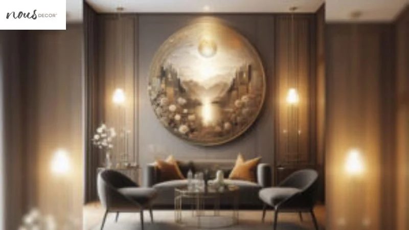 Landscape rounded glass wall decor 