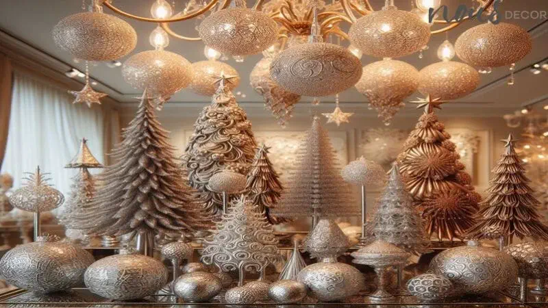 Enrich Decor with Metallic Trees and Balls