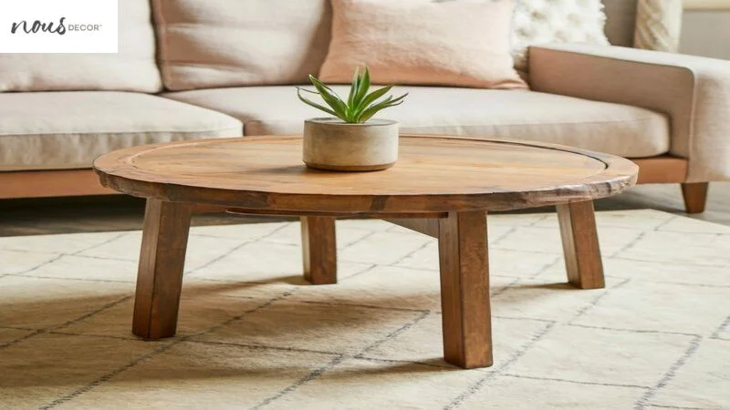 Mango Wood Coffee Table In Round Shape 