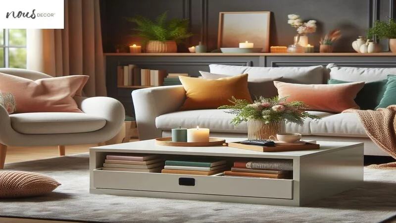 Wooden Coffee table with storage decoration