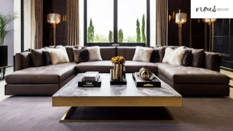 Large square coffee table affect luxury lounge