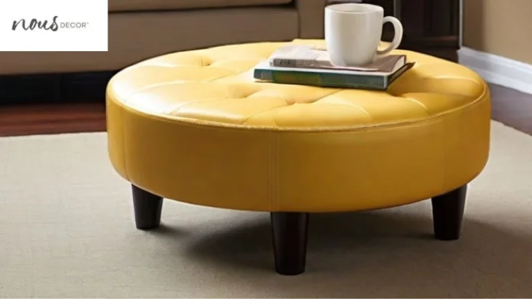 Leather Round Coffee Table Ottoman Functional and benefits in lounge