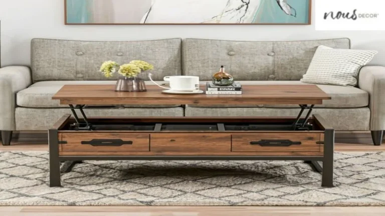 Rectangular Lift-Top Coffee table made from solid wood