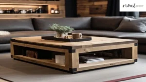 Rectangular Rustic Coffee Table For Scanadivian Lounge Layout