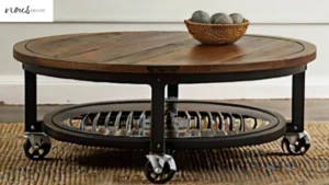 Round Coffee Table With Wheels Multifunctionality 2024
